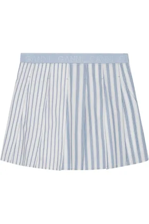 Ganni Striped pleated mini skirt