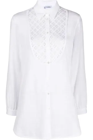 La Perla Embroidered bib buttoned shirt