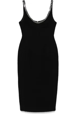 DAVID KOMA Chunky chain neckline midi dress