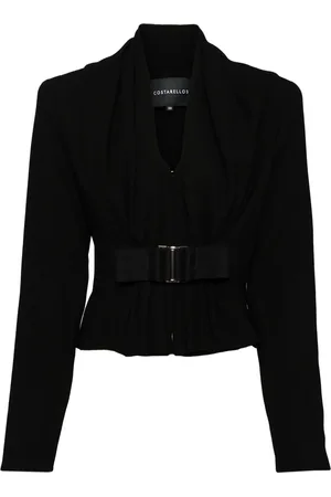 Costarellos Crepe wool cropped jacket