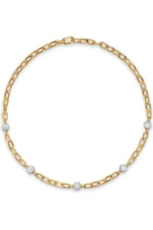 David Yurman 18kt yellow DY Madison beaded diamond necklace (6mm)