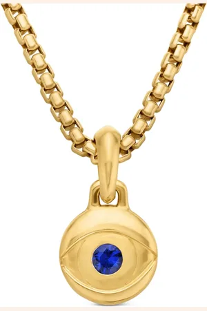 David Yurman 18kt yellow Evil Eye sapphire amulet (14.5mm)