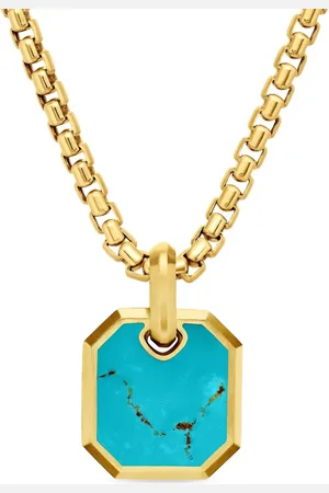David Yurman 18kt yellow gold Roman turquoise amulet (15mm)