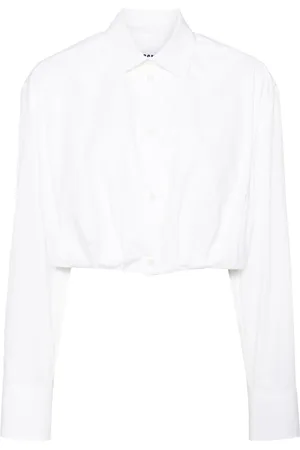 Msgm Embroidered cropped shirt