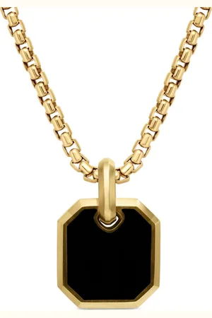 David Yurman 18kt yellow gold Roman onyx amulet (15mm)