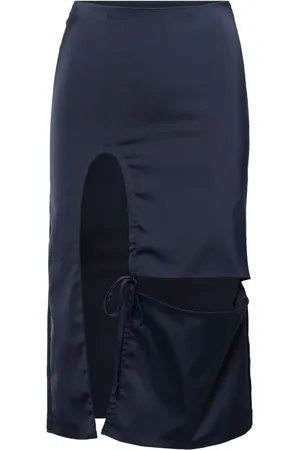 Elena Velez Satin midi skirt