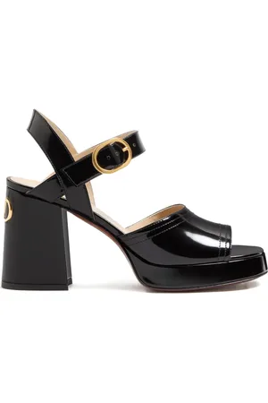 VALENTINO GARAVANI FAWCETTE PLATFORM SANDAL IN POLISHED CALFSKIN 100MM