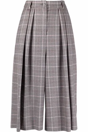 Alberta Ferretti Checked cropped trousers