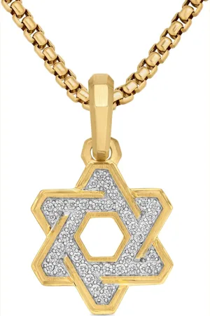 David Yurman 18kt yellow Deco Star of David diamond pendant (24mm)