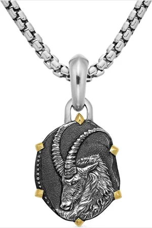 David Yurman 18kt yellow gold and sterling Capricorn amulet (33mm)