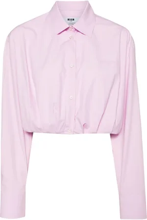 Msgm Embroidered cropped shirt