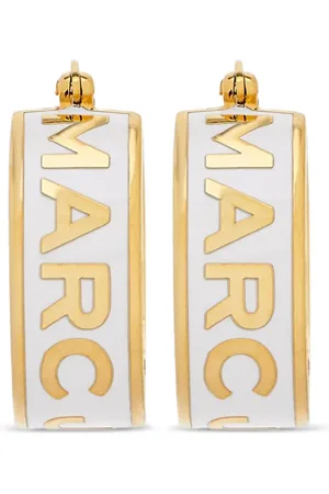 Marc Jacobs The Button Enamel Logo Hoop earrings