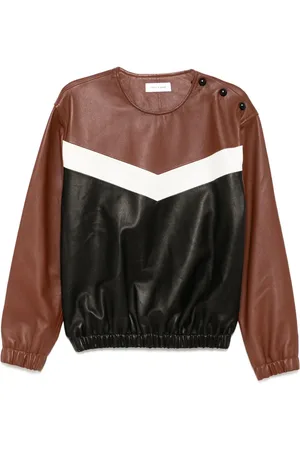 Ernest W. Baker 80s leather sweatshirt