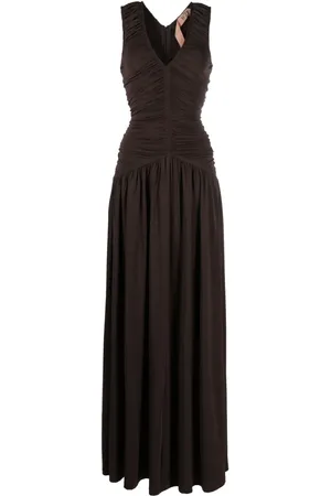 Nº21 Sleeveless ruched long dress