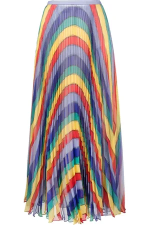 Rochas Wave print pleated skirt