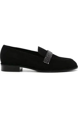 Stuart Weitzman Palmer Sleek Royale suede loafers