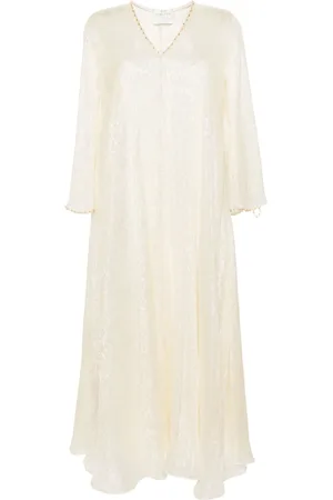 FORTE FORTE Lurex kaftan maxi dress