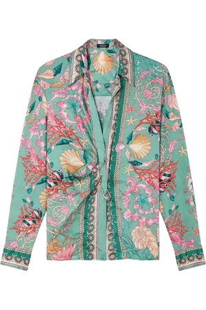 VERSACE Safety Pin Underwater Barocco draped shirt