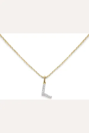 Monica Vinader 14kt yellow L diamond necklace