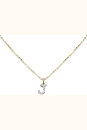 Monica Vinader 14kt yellow J diamond necklace