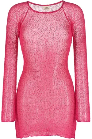 Ambra Maddalena Andy sheer knitted mini dress