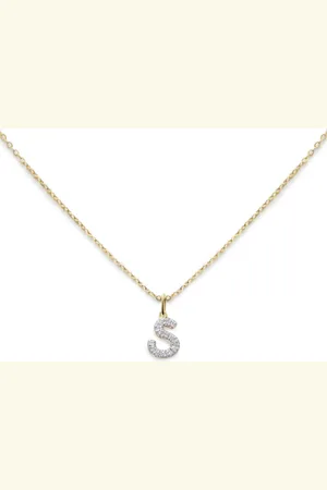 Monica Vinader 14kt yellow S diamond necklace