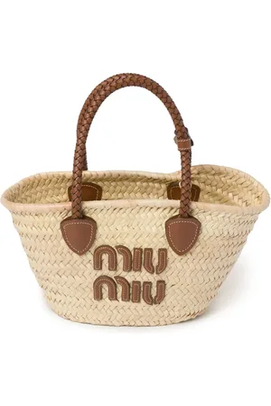Miu Miu Woven straw tote bag