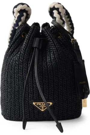 Prada Woven drawstring bucket bag