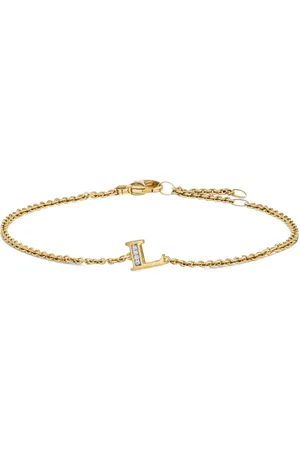 David Yurman 18K yellow Petite Pav?? Initial diamonds bracelet