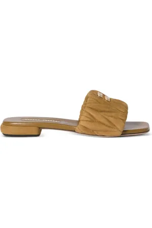 Miu Miu Matelass?? suede slides