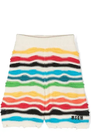 Msgm Distressed knitted shorts