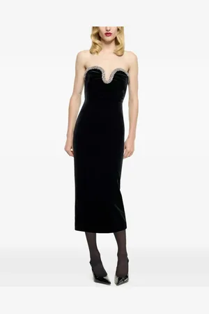 Roland Mouret Strapless velvet midi dress