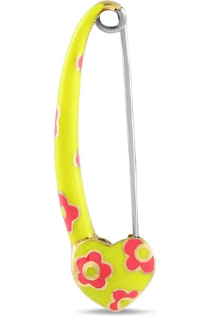 Aaron Basha 18K yellow floral safety