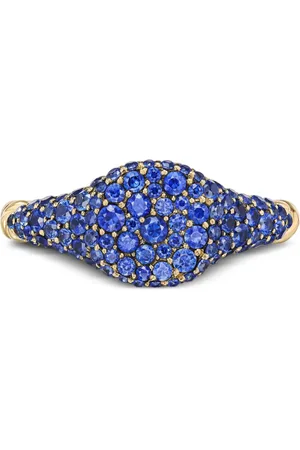 David Yurman 18kt yellow Petite Pav?? sapphire pinky ring (7mm)