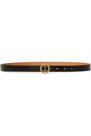 Twin-Set Embossed crocodile leather belt