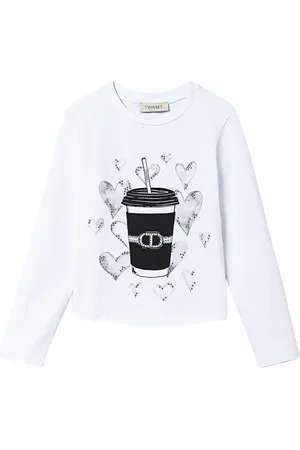 Twin-Set Graphic print rhinestone t