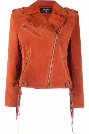 Balmain X Netflix fringed suede asymmetric