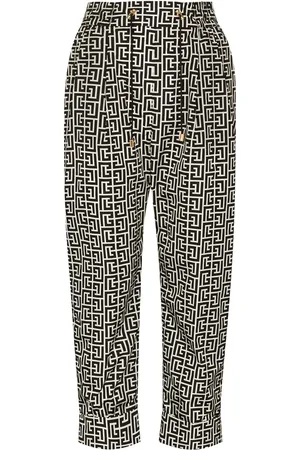 Balmain Monogram print drawstring trousers