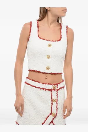 Balmain Eyelash cropped top