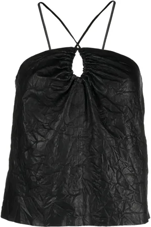 Zadig & Voltaire Cidonie crinkled leather top