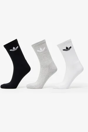 adidas Adidas Trefoil Cushion Crew Sock 6-Pack Black/ White/ Medium Grey Heather L
