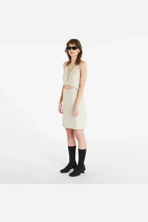Calvin Klein Jeans Open Back Utility Dress Beige M