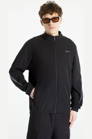 Reebok Sweatshirt Basketball Court Top Track Jacket Black L