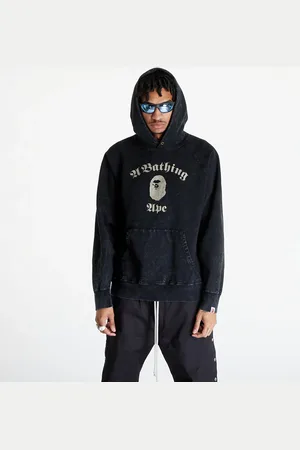 A Bathing Ape Sweatshirt Overdye Pullover Relaxed Fit Hoodie Black S