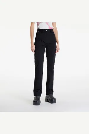 Calvin Klein Broeken Jeans Woven Label High Rise Straight Pant Black L