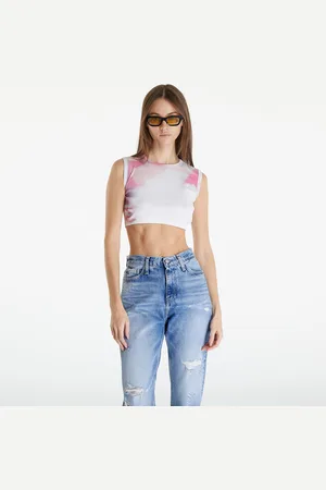 Calvin Klein Tanktop Jeans Cropped Tank Top White L