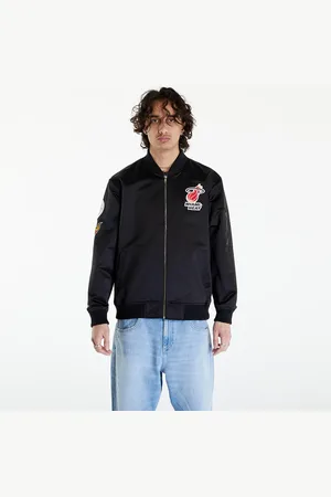 Mitchell & Ness Jas NBA Lightweight Satin Bomber Vintage Logo Heat Black L