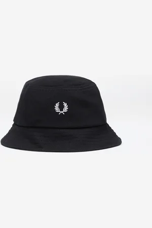 Fred Perry Pique Bucket Hat Black/ Snow White L