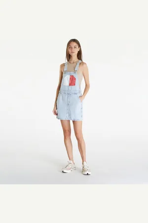 Tommy Hilfiger Tommy Jeans Dungaree Flag Dress Denim Light L