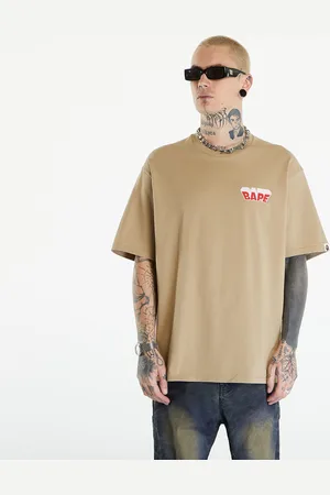 A Bathing Ape T-shirt Graffiti Bape Logo Relaxed Fit Tee Beige XXL